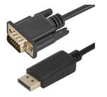 Cabo Adaptador Displayport X Vga Macho 1.80 Metros Banhado Vídeo PC