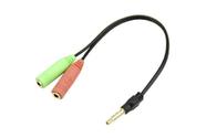 Cabo Adaptador Fone P2 x 2 P2 Fêmea - Verde