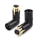 Cabo adaptador Matters XLR 90 graus macho para fêmea preto, pacote com 2