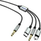 Cabo adaptador Meamaz Lightening de 3,5 mm, Aux para tipo C 2 m preto Cabo adaptador Meamaz Lightening de 3,5 mm, Aux para tipo C 2 m preto