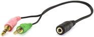 Cabo Adaptador P2 (Fêmea) para Fone e Microfone (Macho) CABO P2