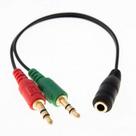 Cabo Adaptador P3 Fêmea Para 2 P2 Macho - Fone E Microfone