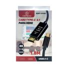 Cabo Adaptador Tipo C Para Hdmi 4k 1,8m KAP-V099 Kapbom