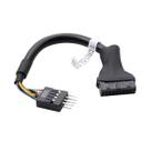 Cabo Adaptador USB 3.0 20 Pinos para USB 2.0 9 Pinos Macho Conversor Interno para Placa-Mãe e Painel Frontal