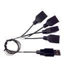 Cabo adaptador USB para 1 tomada macho para 4 fêmeas