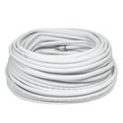 Cabo Antena Tv UHF VHF Digital Parabolica RG6 Montado Pronto Branco Coaxial 95 Malha com 20 Metros