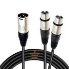 Cabo Áudio Blindado Y XLR Macho XLR Fêmea Duplo 6 Metros