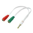 Cabo Audio Estereo P3 Macho x Fone/Microfone Femea, Branco, Cabo Audio Estereo P3 Macho x Fone/Microfone Femea, Branco,