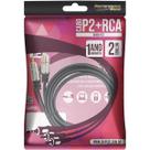 Cabo auxiliar p2 + 2 rca macho estereo plug metal 018-0702 chip sce