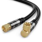 Cabo AV coaxial BlueRigger RG6 10 pés com ângulo de 90 macho tipo F