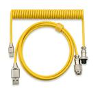 Cabo Aviador USB-C Enrolado 3M P/ Teclado Mecânico Amarelo - ATWE Eletrônicos