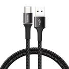 Cabo Baseus Reforçado USB Tipo C Turbo Preto 3A 1M