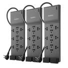 Cabo Belkin Power Strip de 12 tomadas de 8 pés, 3.940 Joules, pacote com 3