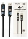 Cabo Carregador 4 Em 1 Mechanical Led Hrebos Premium Cb-801