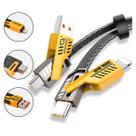Cabo Carregador 4 Em 1 Reforçado 1m USB Tipo C, iOS e Micro USB Rápido Preto Cabo Carregador 4 Em 1 Reforçado 1m USB Tipo C, iOS e Micro USB Rápido Preto