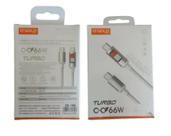 Cabo Carregador Cb106 Tipo C X Tipo C Turbo 1.m 66w C Led