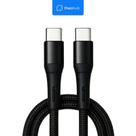 Cabo Carregador Celular USBC para USBC 60W Nylon Trançado 1m Preto Carregamento Super Rápido e Durável