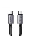 Cabo carregador e dados 36W/3A Fast PD Tipo C/C 1,0M Preto+