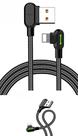 Cabo carregador e dados Gamer 90º 3A Lightning 1,8M