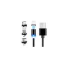 Cabo Carregador Magnético 3 Em 1 V8 Type C Android Ou Lightning