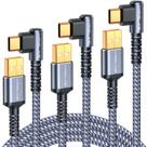 Cabo carregador MRGLAS USB C 3.2A Fast Charge, pacote com 3 unidades 10+2+1 m