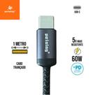 Cabo Carregador Tipo-C para Tipo-C Turbo 60W Peining Reforçado para IOS e Android Cabo Carregador Tipo-C para Tipo-C Turbo 60W Peining Reforçado para IOS e Android