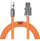 Cabo Carregador Turbo Silicone Tipo C Giratorio Anti Quebra Laranja 1m