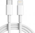 Cabo Carregador Turbo Trançado De Nylon Branco Compatível com iPhone Cabo Carregador Turbo Trançado De Nylon Branco Compatível com iPhone
