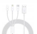 Cabo Carregador Turbo Universal 3 em 1 Tipo C Lightning E Usb V8
