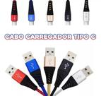 Cabo Carregador Type C Android Novo Turbo Reforçado 1 metro