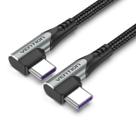 Cabo Carregador Usb Tipo C 90º Duas Pontas em L Vention 1m