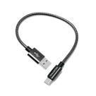 Cabo Carregador USB Tipo-C Curto USB-C Metal Blindado Reforçado Turbo Celular Powerbank 20CM