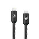 Cabo Carregamento Rápido Turbo Militar Reforçado 1,5m Lightning / Tipo C 64W iPhone/iPad Certificado MFI e Homologado Gshield Cor Preto