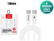 Cabo Celular USB Tipo-C para Tipo-C 1 Metro Carregamento Rápido Turbo Universal e Reforçado