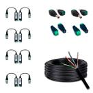 Cabo CFTV 100 Metros + 4 Pares Video Balun e Conectores P4 Borne para camera de segurança