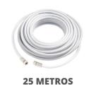Cabo Coaxial 25M Branco P/ Antena Tv Pronto Com Conectores