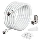 Cabo coaxial Elecan RG6 15 pés com blindagem quádrupla de 3 GHz branco Cabo coaxial Elecan RG6 15 pés com blindagem quádrupla de 3 GHz branco