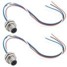 Cabo conector Hamadap M12 macho de 4 pinos IP67, kit com 2 unidades, 20 cm Cabo conector Hamadap M12 macho de 4 pinos IP67, kit com 2 unidades, 20 cm