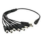 Cabo Conector P4 de Energia Divisor 1x8 Saidas Splitter Femea Macho para CFTV e Eletronicos