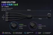 Cabo Conector Para Quatro Coolers Fan 4 Pinos Divisor De Energia Ventoinha Interna Pc Informatica 30cm