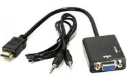 Cabo Conversor Adaptador De Hdmi Para Vga Com Áudio