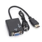 Cabo Conversor Adaptador Hdmi Para Vga Com Saída Áudio P2