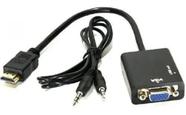 Cabo Conversor Adaptador Hdmi Para Vga Com Saida De Audio