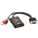 Cabo conversor vga para hdmi com audio usb f3 jc-ad-vga