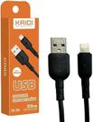 Cabo Dados Carga Rápida Ios x Usb 1 Metro 3A Kaidi Kd-28A Preto Cabo Dados Carga Rápida Ios x Usb 1 Metro 3A Kaidi Kd-28A Preto