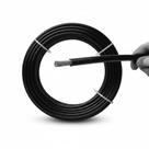 Cabo de Aço Encapado Preto 10 Metros 3/16 (Externo 1/4) Revestido PVC para Academia Varal Portões e Uso Geral