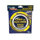 Cabo de Aço Inox Way Fishing 20lb 10m Prata com Nylon Flexível 50 Luvas Cabo de Aço Inox Way Fishing 20lb 10m Prata com Nylon Flexível 50 Luvas