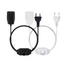 Cabo De Alimentação Com Dimmer LED Preto E Branco, Plugue EU De 2 Pinos, 1,8M De Comprimento Total,