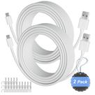 Cabo de alimentação de extensão USB para micro USB de 30 pés, pacote com 2 unidades