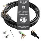 Cabo de alimentação do secador Elecan de 4 pinos 1,2 m 30A 10 AWG NEMA 14-30P